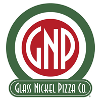 Logo for Glass Nickel Pizza Co. with the initials 